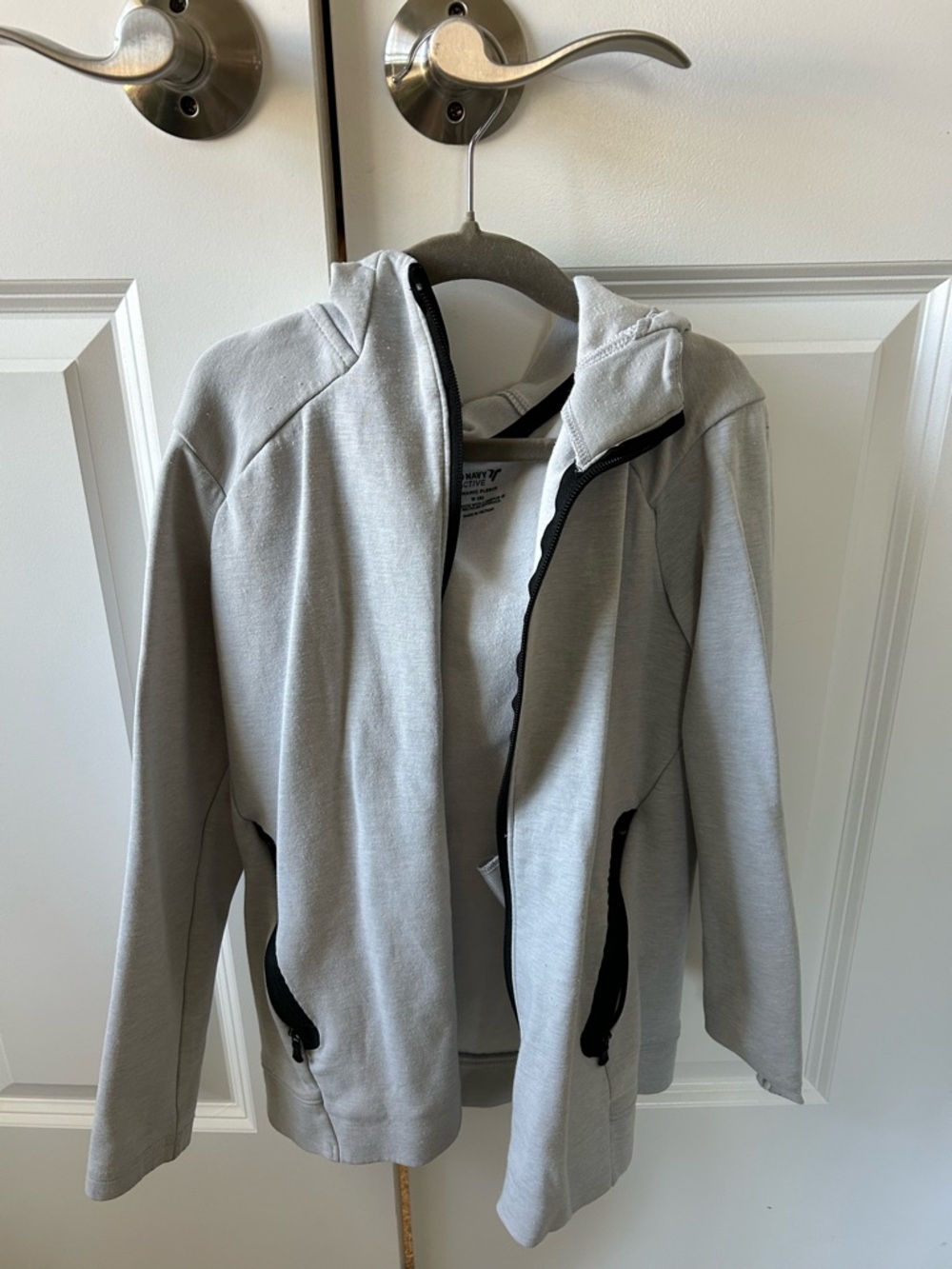 Old Navy Light Gray and Black Active Hoodie
